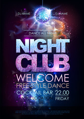 Wall Mural - disco ball background. disco night club poster on open space background