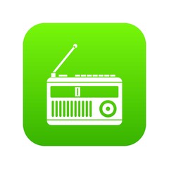 Canvas Print - Retro radio icon digital green for any design isolated on white vector illustration
