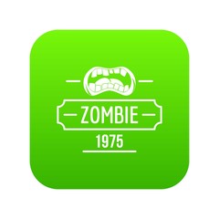 Canvas Print - Zombie nightmare icon green vector isolated on white background