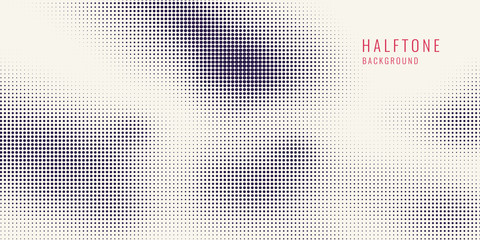 Wall Mural - monochrome printing raster, abstract vector halftone background.