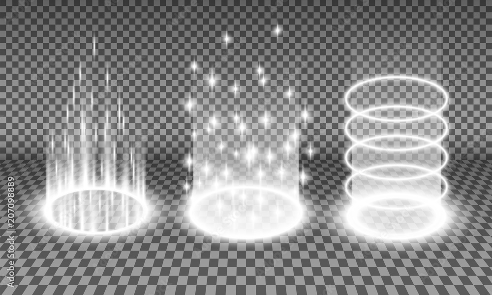 Teleporter Image Teleport light effects vector illustration, various sci-fi or magical ...
