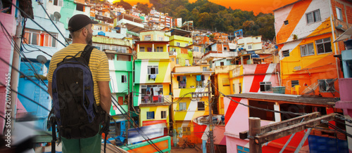 Rio de Janeiro downtown and favela Canvas Print