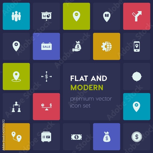 Modern Simple Set Of Business Health Location Vector Fill Icons