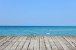 Wooden pier with sea and sky