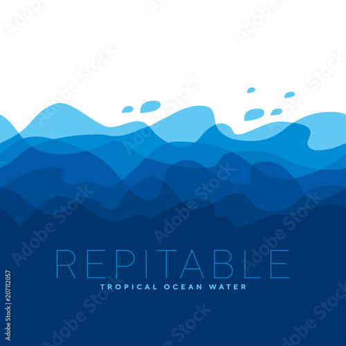 Concept blue  sea water waves pattern.