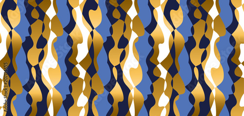 Abstract luxury art nouveau inspired wavy seamless pattern.