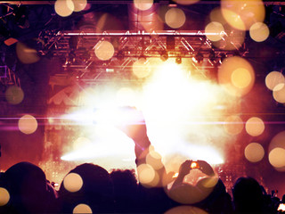 Wall Mural - concert stage with distress effect and lens flares