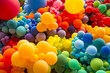 Leinwandbild Motiv Bright abstract background of jumble of rainbow colored balloons celebrating gay pride