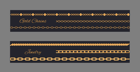 Sticker - Gold Chains Cards Collection Vector Illustration