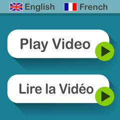 Canvas Print - play video button with french translation