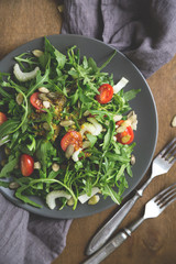 Canvas Print - Green salad, arugula, cherry tomatoes, celery