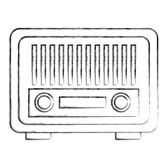 Wall Mural - vintage antique radio on white background vector illustration