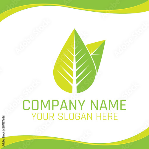Green Leaf Eco Nature Vegan Logo for Ecology company or Health food Shop -  Ver 4 Stock Vector | Adobe Stock