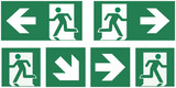 Fototapeta  - emergency exit sign set