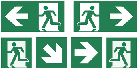 emergency exit sign set