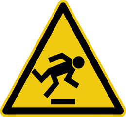 watch your step - warning sign , floor level obstacle caution symbol 