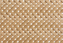 Woven Bamboo Strips Pattern Close Up. Wickerwork Bamboo Texture Background.