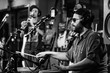 © Microgen - Musicians in Recording Studio, Black and White
