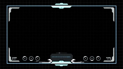Wall Mural - technology and data concept - virtual screen display over black background