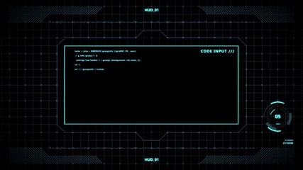 Wall Mural - future technology, programming and data transfer concept - virtual screen display over black background