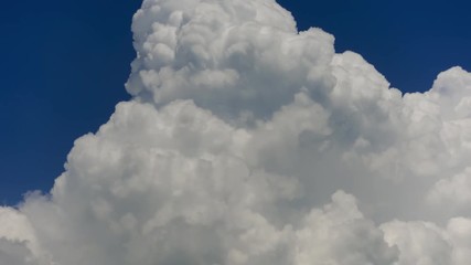 Wall Mural - Timelapse. One big thunder cloud rising over horizon.