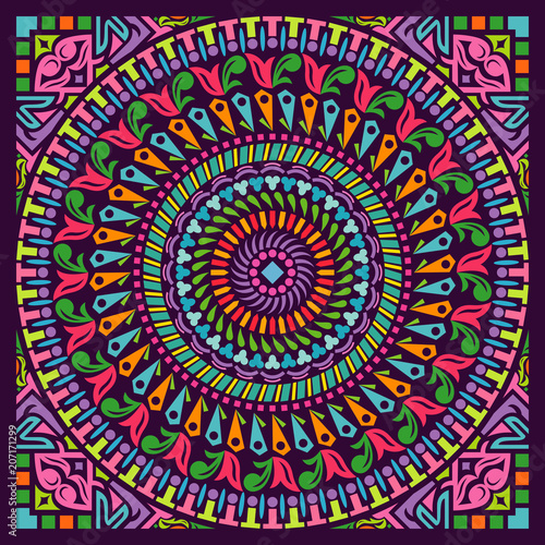 Colorful Mandala Art Beautiful Ethnic Floral Sacred Creative