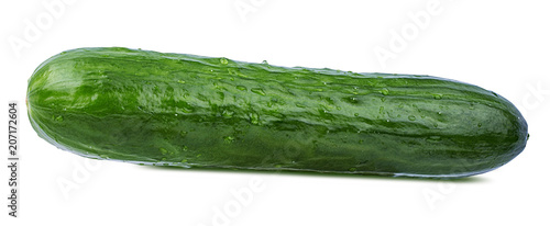 Fotomural Fresh cucumber isolated on white background with clipping path