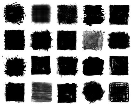 Fototapete - Grunge style set of square shapes . Vector