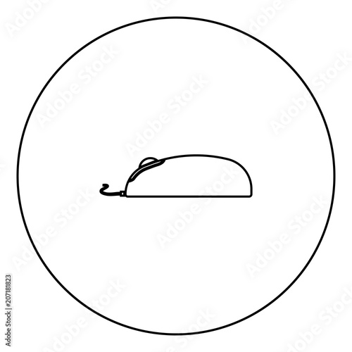 computer mouse black icon in circle outline buy this stock vector circle outline