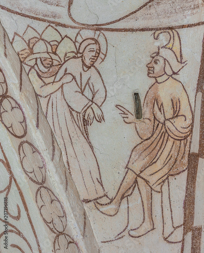 Fotomural Jesus is brought to Pilate, an old gothic fresco