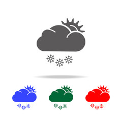 Wall Mural - sun snow icon. elements of weather in multi colored icons. premium quality graphic design icon. simp