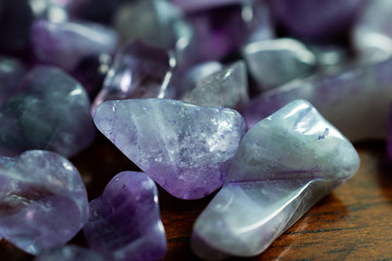 Amethyst stones close up 2