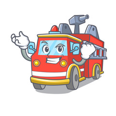 Wall Mural - Successful fire truck character cartoon