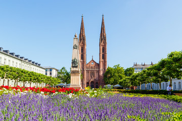 Sticker - Wiesbaden, Luisenplatz mit Bonifatiuskirche. 30.05.2018.