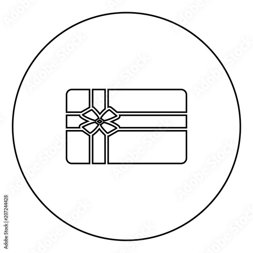 Gift Card Black Icon Outline In Circle Image Buy This Stock