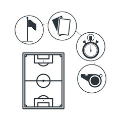 Poster - Soccer set of icons in black and white vector illustration graphic design