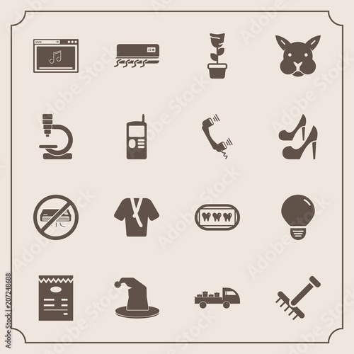 Modern Simple Vector Icon Set With Mobile White Music Menu