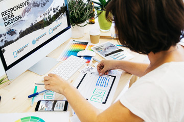 Wall Mural - woman designing gui