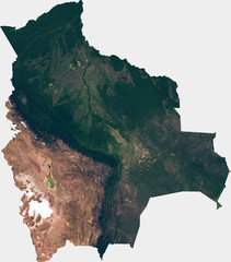 Wall Mural - Large (26 MP) satellite image of Bolivia. Country photo from space. Isolated imagery of Bolivia. Elements of this image furnished by NASA.