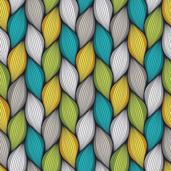Wall Mural - abstract wavy lines seamless pattern. floral organic vector illustration. bright colorful seamlessly