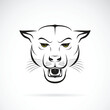 Vector of an angry panther head on white background. Wild Animals. Vector illustration. Easy editable layered vector illustration.