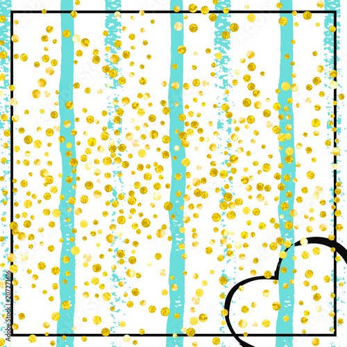 Wedding Glitter Confetti With Dots On Turquoise Stripes Shiny Wedding Glitter Confetti With Dots On Turquoise Stripes Shiny Random Falling Sequins Sparkles