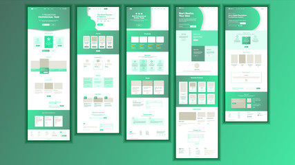 Wall Mural - website page vector. business website. web page. landing design site scheme template. product testim