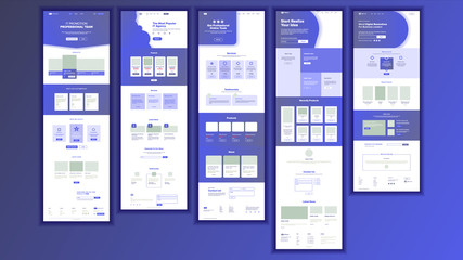 Wall Mural - website page vector. business website. web page. landing design template. processes and office situa