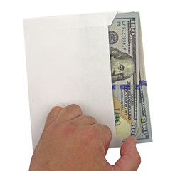 Wall Mural - Open an envelope with dollar banknotes