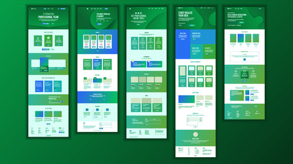 Wall Mural - main web page design vector. website business concept. landing template. working team. cryptography 