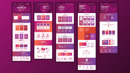 Wall Mural - main web page design vector. website business graphic. landing template. future energy project. card