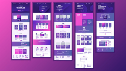 Wall Mural - main web page design vector. website business screen. landing template. innovation idea. engineer de