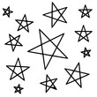 © astronira - The contour pattern with five-pointed stars