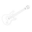 Bass Gitarre - OUTLINE KONTUR - Icon Symbol Piktogramm Bildmarke grafisches Element - Web Druck - Vektor - grau auf weißen Hintergrund
